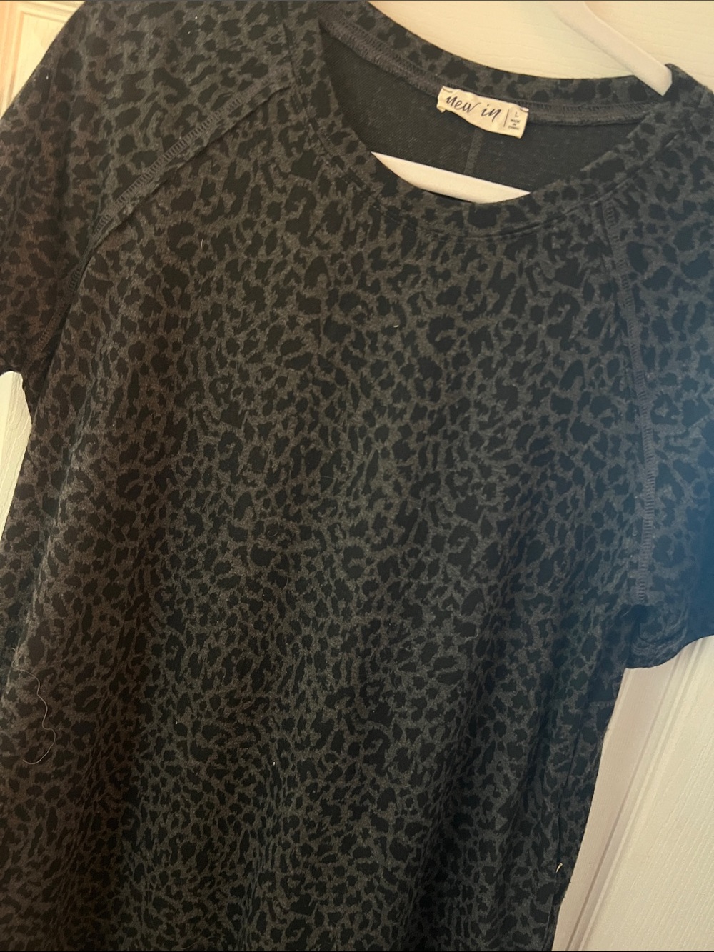 Black Leopard-Print Short Sleeve dress